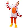 Funidelia Costume da Gallina per Bambino e Bambina con tutina, pantaloni, copripiedi e cappuccio, Tenuta da Animale Infantile Gallo Pollo, Costumi di Carnevale, Halloween e Feste