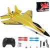LUFEIS F-22 RC Aereo Radiocomandato, 2,4 GHz 2 Canali Aereo Telecomandato, Aereos RC Aeroplano Telecomandato con Sistema Giroscopio Xpilot, Aliante Volante per Principianti Bambini Adulti (Giallo)