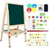Dripex - Lavagna per bambini in legno con 24 accessori (da 3 anni in su)