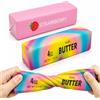 Crunier 2PCS Butter Squishy Rosa e Colorata,Squishy Butter Giocattolo Spremere | Squishy Burro Fragola Squishy Antistress in PU Slow Rising Squeeze Toys per Adulti,Sollievo Dall'Ansia e Decompressione