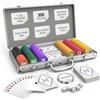 HEITOK Poker Set 300 Gettoni 11,5g Numerati Texas Holdem Valigetta Alu | 2-8 giocatori, valori leggibili 1/5/25/50/100/500, design diamante Morandi, carte, dadi, bottone dealer, Blackjack