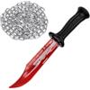Superum Coltello insanguinato con Catena Set - Coltello Scream Halloween 34 cm Plastica Ghostface Accessori Halloween Costume Horror Arma Finta con Sangue, coltellos di plastica Articoli Scherzo Accessori(A)