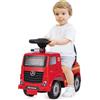 GYMAX Camion dei Pompieri Cavalcabile per Bambini, Girello Spingibile con Schienale, Clacson e Musica, Spazio di Stoccaggio sotto il Sedile, Giocattolo per B