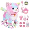 Hojalis Gatto Interattivo di Peluche, Gatto Giocattolo, Gattino con Comando, Gatto da Compagnia Interattivo Realistico, Che Cammina, Abbaia e Coda Scodinzolante, per Bambini e Bambine da 3 a 6 Anni