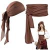 YUYWWAN Accessorio per Costume da Pirati Medievale, 2 Pezzi Kit Accessori Pirati, Bandana da Pirata, Cintura da Pirata, Accessori Costume da Piratas per Halloween Carnevale Cosplay Festa