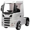 Tecnobike Shop Camion Elettrico per Bambini Scania 500R 24v, Batteria, 2.4ghz RC, Radiocomando, Luci LED Suoni Porte Apribili (Bianco)