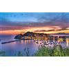 LHJOYSP mini puzzle adulti 1000 pezzi città mare tramonto architettura baia italia barca liguria sestri levante baia silenziosa 75x50cm