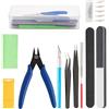 Comzantor 10PCS Gundam Model Modello Building Tools Kit, Set di Strumenti di Base per il Modellismo, Set di Costruzione per Hobby, per la Riparazione e Il Fissaggio di Modelli, con Scatola di Plastica