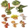 CGTQROVR Mini Figure di Dinosauri per Bambini 3+ 8 Pezzi burattini da Dito di Dinosauro Giunti mobili Giocattoli da Dito educativi burattini Divertenti per Decorazioni per Interni