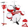 Generico Batteria Musicale per Bambini con Sgabello Tastiera Elettronica Multifunzione Microfono Leggio Set Batteria per Bambini Strumenti Musicali Effetti Sonori Funzione Registrazione Drums Keyboard Set