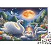 K5R8V1A4 Cigno bianco sul lago Puzzle per Adulti Puzzle 1000 Pezzi Carta Scena naturale al chiaro di luna Relax Focus Interazione Famiglia 38x26cm/1000pcs