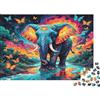 K5R8V1A4 Arte Elefante Colorato Puzzle 1000 Pezzi Gioco di Puzzle Carta Puzzle per Adulti Farfalla Vivace Rilassamento Attività Famiglia Decorazione Regalo 38x26cm/1000pcs