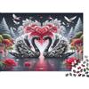 K5R8V1A4 Lago Cigno Nero Puzzle 1000 Pezzi Carta per Adulti Scenario Foresta Romantica Gioco Famiglia Relax Beneficio Arredo Regalo 38x26cm/1000pcs
