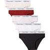 Calvin Klein Bikini da Bambina, 5 Pezzi, G80G800740, Slip Nero/Bianco/Argento/Firdbrck/Orchdice, 10 Anni
