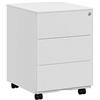 SONGMICS Cassettiera da Ufficio Studio Scrivania, Mobiletto con Ruote per Documenti, Supporto Stampante, con Chiusura, 3 Cassetti, Pre-Assemblato, 45 x 39 x 54 cm, Bianco Opaco OFC63WT