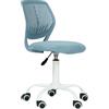 FurnitureR Sedia da scrivania colorata, design moderno regolabile, sedia per computer, sedia girevole senza braccio, cameretta dei bambini, casa ufficio task chair, Morandi Curio blu