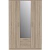 Forte Niko Armadio a 2 ante, 1 anta a specchio e 2 cassetti, prodotto in legno derivato, rovere Sonoma, 122,6 x 185 x 52,7 cm