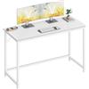 VASAGLE Scrivania per Computer, Postazione Lavoro, Scrivania da Ufficio, Studio Camera da Letto 120 x 50 x 76 cm, Stile Moderno essenziale, Struttura Metallica, Bianco Acero e Bianco opaco LWD212W101