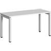 Steelcase Ottima Portico Scrivania Home Office ad altezza fissa con piano in melaminico neve e struttura in acciaio inox neve, facile montaggio