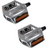 cyclingcolors Coppia di pedali per bici BMX 112x105mm in alluminio argento con catarifrangente arancione