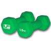 Urban Fitness - Manubri esagonali rivestiti in neoprene, 2 x 1,5 kg, colore: Verde