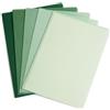 Generic Confezione da 5 cartelle portadocumenti in plastica trasparente a forma di L, formato A4, buste per documenti ispessite, tasche per progetti, colore verde sfumato, per ufficio e scuola