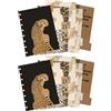 Koqye Leopard - Set di 2 raccoglitori a 8 dischi, formato A5, divisori in carta, per raccoglitori ad anelli a 8 dischi, divisori per quaderni, diari e file (A5-2 set)