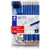 Staedtler Matite Norica Graphite HB2 Graphic 101 pezzi 50 matite + 1 temperamatite + 50 tappi di gomma HB