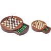 Italfama Magnetico Scacchiera IN Legno, Rotondo 25cm Scheda Con Cassetto, Fatto