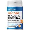 VITATIV NAC 600 mg N-Acetil-L-Cisteina, 90 Capsule Vegetali, Purezza 98% | 3 Mesi, 1 al Giorno, Precursore del Glutatione, Alta Solubilità, Formula Pura, Senza Lattosio e Allergeni, Prodotto in Italia