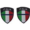 Handmade 2 Morale Patch Italia Thin Blue Line a Scudo Ricamate a Strappo | Chiusura a Strappo, Bandiera Italiana