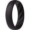 ThunderFit Anello di fidanzamento in silicone ondulato, larghezza 6 mm, spessore 2 mm, elegante, traspirante, anello di fidanzamento