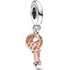PANDORA Moments - Charm bicolori in argento sterling e placcati in oro rosa 14k