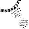 Beloved ❤️ Bracciale da donna, braccialetto in acciaio emozionale con nodini - frasi, pensieri, parole con charms - ciondolo pendente - misura regolabile - incisione (MOD 7, Silver e Black)
