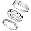 LeCalla 925 Anelli da Punta in Argento Sterling Minimalista Set di Anelli da Punta Regolabili Aperti Semplici e Antichi per Donne