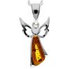 SilverAmber Jewellery - Ciondolo a forma di angelo in vera ambra baltica e argento sterling senza catena - GL2008