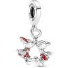 PANDORA Disney Ciondolo in argento Sterling con Minnie e Topolino che si baciano e smalto rosso