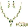 Clearine Set di gioielli da donna per feste, balli e ciondoli a forma di fiore, con cristalli