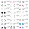 JeweBella 24 Paia Orecchini Donna Acciaio Chirurgico Set Orecchini Bambina Anallergici Orecchini Perla Zirconia Fiore Cuore Farfalla Orecchini Multicolore Piccoli Orecchini Argento per Donna Ragazze