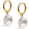 Secret & You Orecchini a cerchio da 16 mm con ciondolo di perle coltivate d'acqua dolce intercambiabili per donne Secret & You - oro vermeil o argento sterling 925