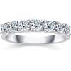 Joomia Square 7-Stone 3mm 0.1 Carati Moissanite Anello Donna, Fedine Fidanzamento Coppia, Include GRA Certificato, Purezza D+VVS1, 18K Pt, Taglio al Plasma, Ipoallergenico, Misura 50-59 mm