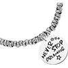 Beloved Bracciale da donna, braccialetto in acciaio emozionale con nodini - frasi, pensieri, parole con charms - ciondolo pendente - misura regolabile - incisione