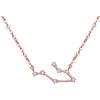Clearine Costellazione Collana Argento a Colore Rosa-Oro Gemelli Delicato Zirconia Oroscopo zodiacale Speciale Ciondolo