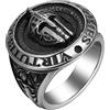 Cupimatch Anello uomo sparta vichingo: anello in acciaio inossidabile, casco medievale, gioiello gotico, stile guerriero, regalo per festa del papà