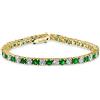 Bling Jewelry Verde Bianco Alternato Simulato Smeraldo Rotondo Cubic Zirconia 12,00 Ct 4 Prong Basket Set Solitario Aaa Cz Bracciale Da Tennis Per Le Donne Prom Sposa 14K Placcato Oro 7,5 Pollici