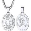 PROSTEEL Collana Medaglia San Sebastiano con Ciondolo in Acciaio Inossidabile /18K Placcato Oro/Nero Confezione Regalo