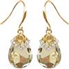 Navachi Orecchini pendenti placcati in oro 18 carati con cristallo a forma di fiore con zirconi multicolore