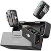 DJI Mic 2 (2 TX + 1 RX + Custodia di ricarica) | microfono wireless integrato, eliminazione intelligente del rumore, registrazione interna in float a 32 bit