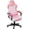 Tufkiss Coprisedia da gaming, antigraffio, 4 pezzi, elasticizzati, per sedia da ufficio, sedia girevole, con braccioli, per gamer (senza sedia) (rosa, stile 2)