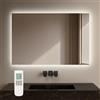 byecold Riscaldamento a infrarossi con termostato da 500 Watt, riscaldamento a specchio a infrarossi con illuminazione a LED, riscaldamento a infrarossi da parete con telecomando, riscaldamento elettrico